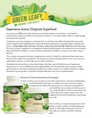 EXPERIENCE AVENA ORIGINALS SUPERFOOD